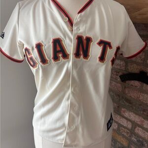 Majestic White San Francisco Giants Jersey with Black and Red Trim